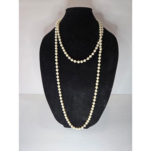 Long Faux Pearl Necklace - Picture 1 of 5